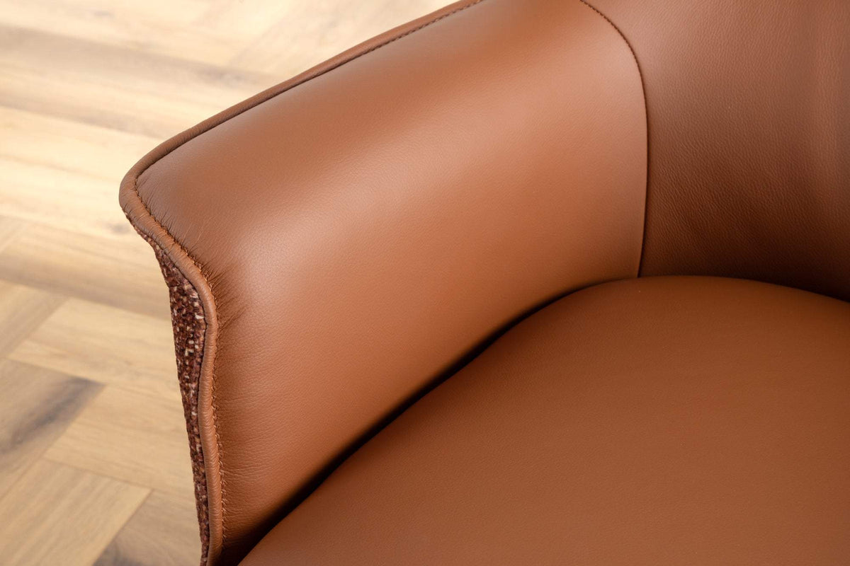 LE GRAND barna bőr forgószék