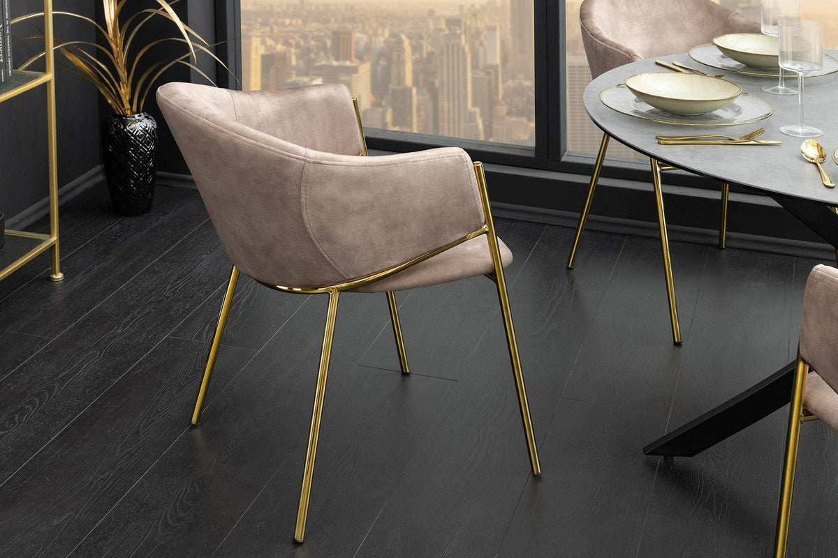 NOBLESSE bézs bársony szék