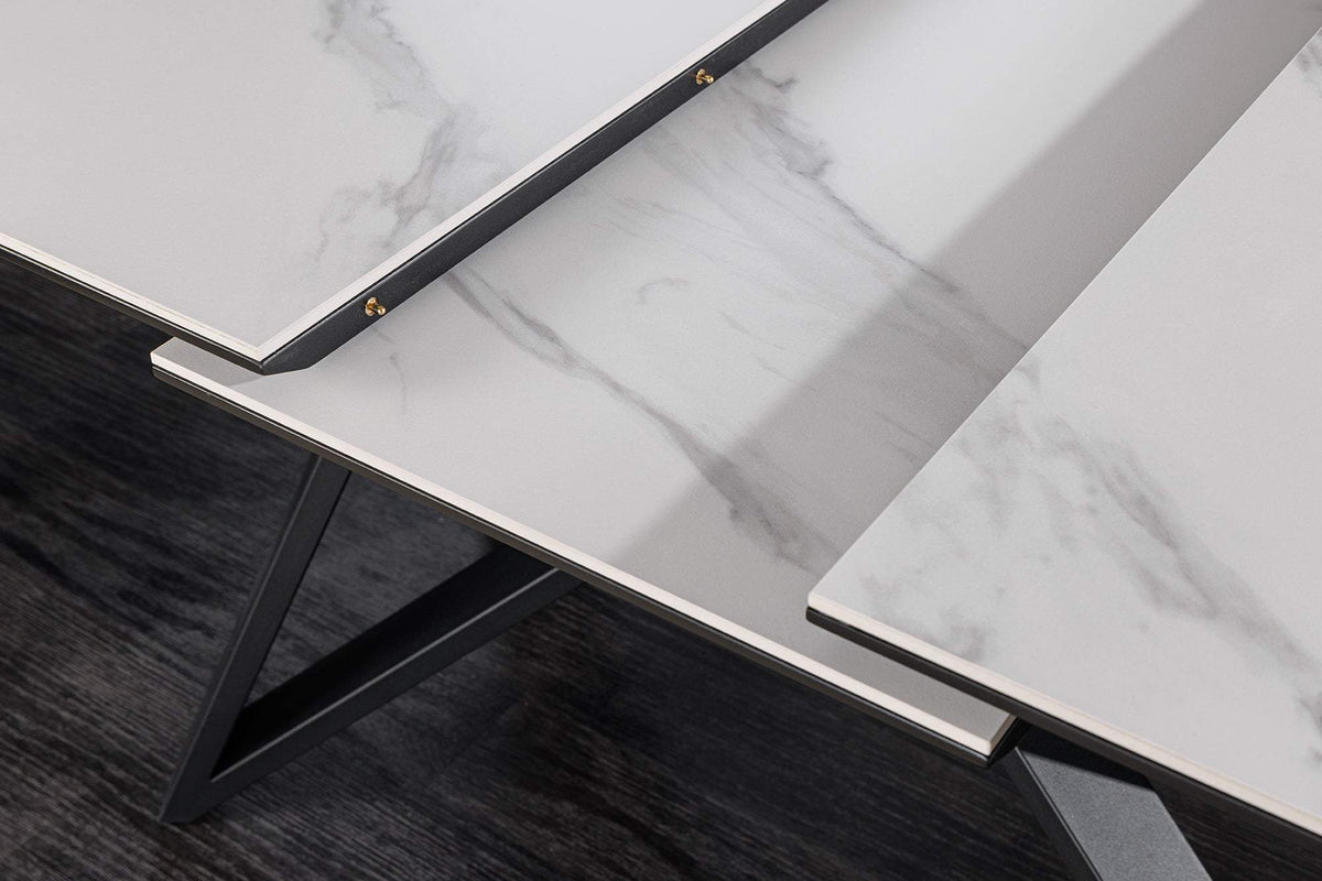 ATLAS fehér kerámia étkezőasztal 160-200 cm