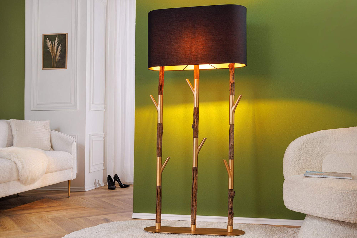 WARDROBE arany fa állólámpa