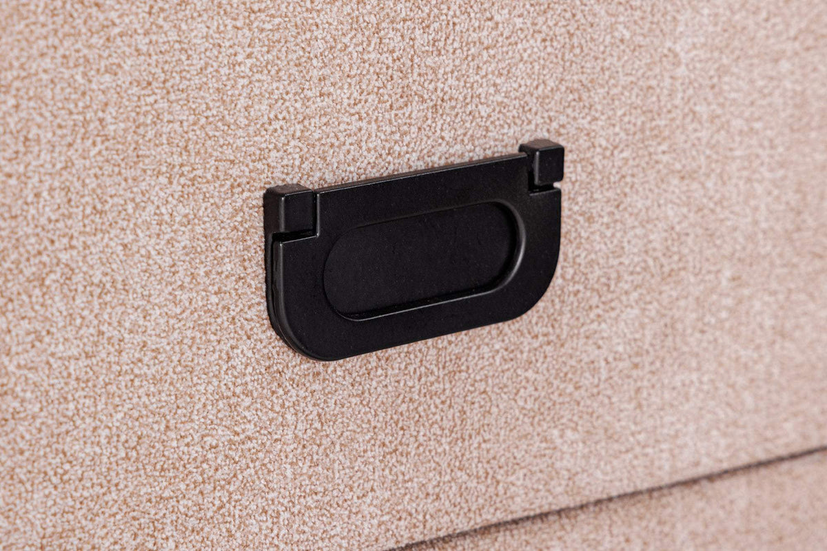 TOULOUSE LED bézs bársony éjjeliszekrény