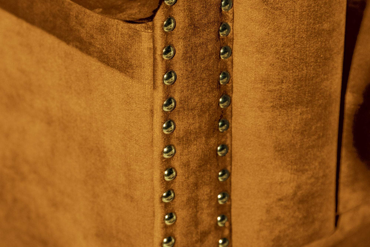 CHESTERFIELD sárga bársony kanapé