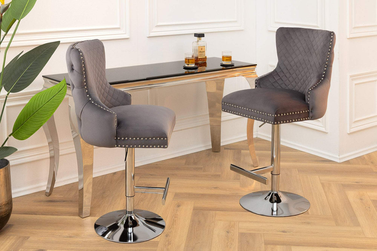 CASTLE szürke bársony bárszék