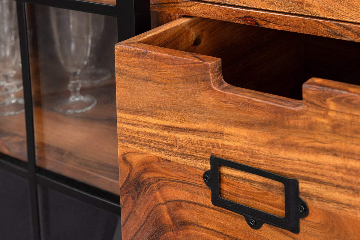 HERITAGE barna akácfa vitrin 150 cm