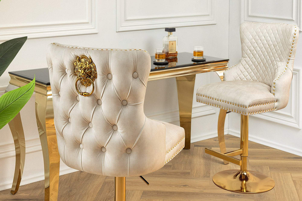 CASTLE bézs bársony bárszék