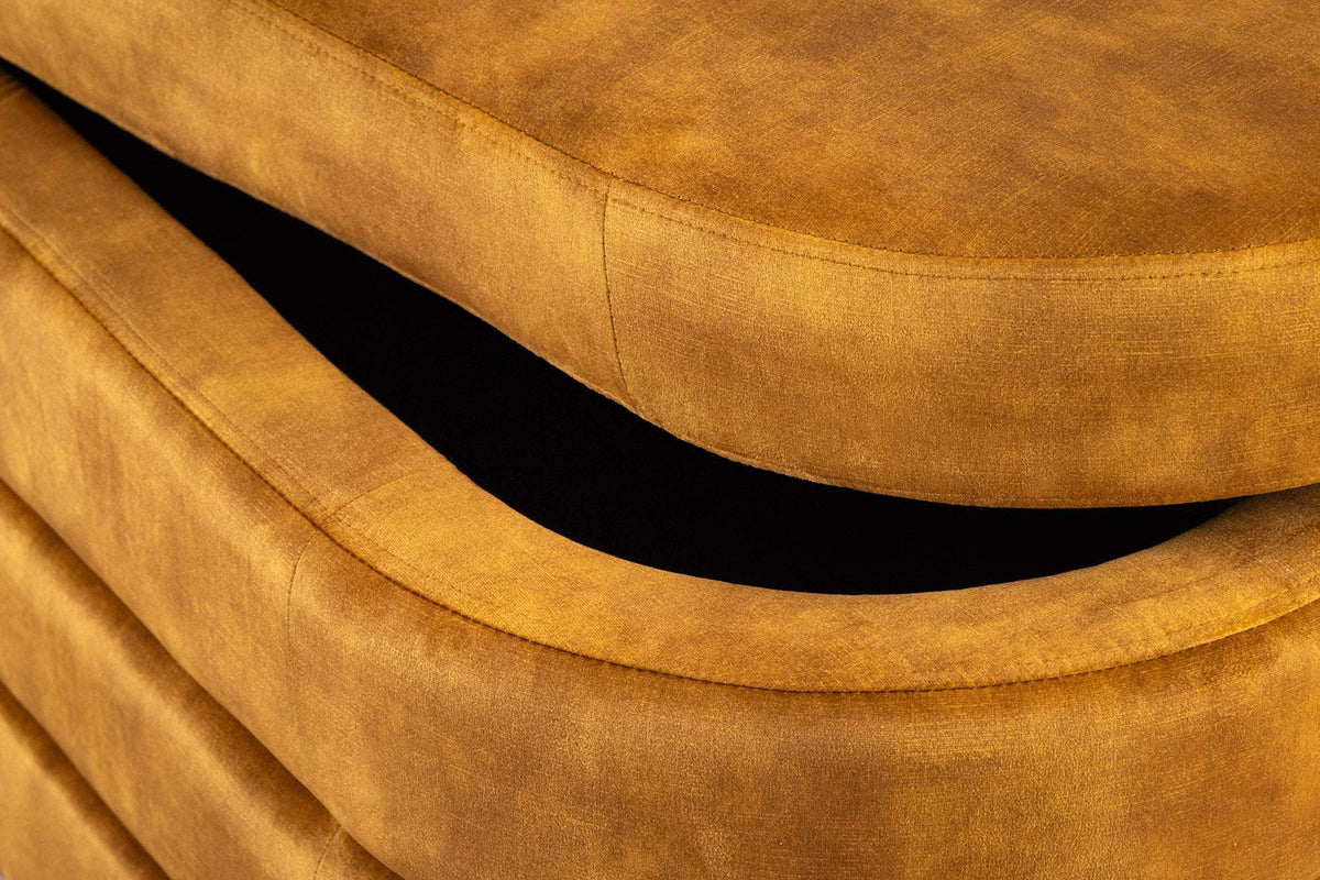 VOQUE sárga bársony ülőpad