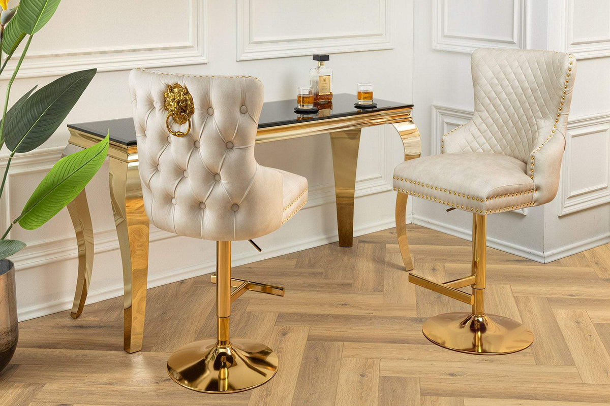 CASTLE bézs bársony bárszék