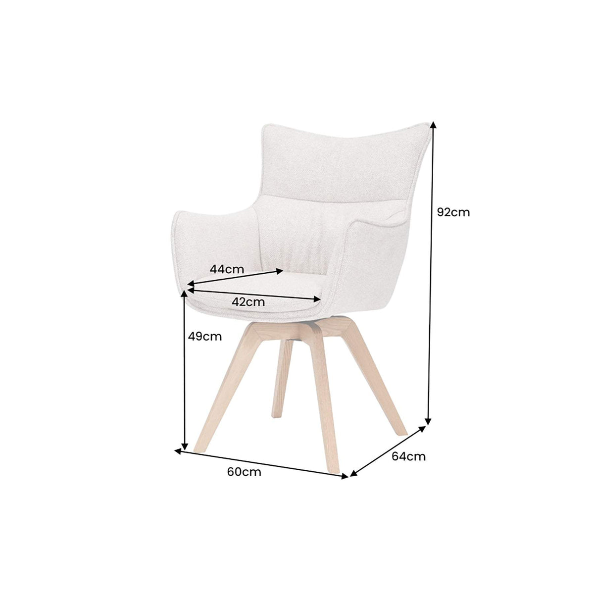 VOGUE fekete szövet forgószék