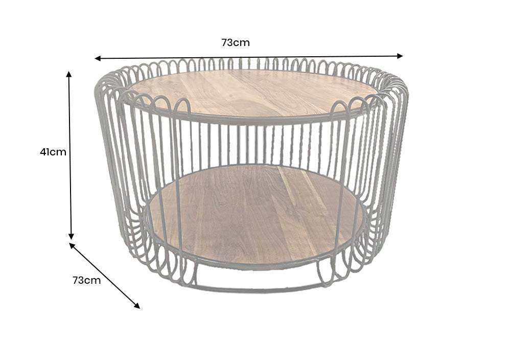 ELEMENTS barna akácfa dohányzóasztal