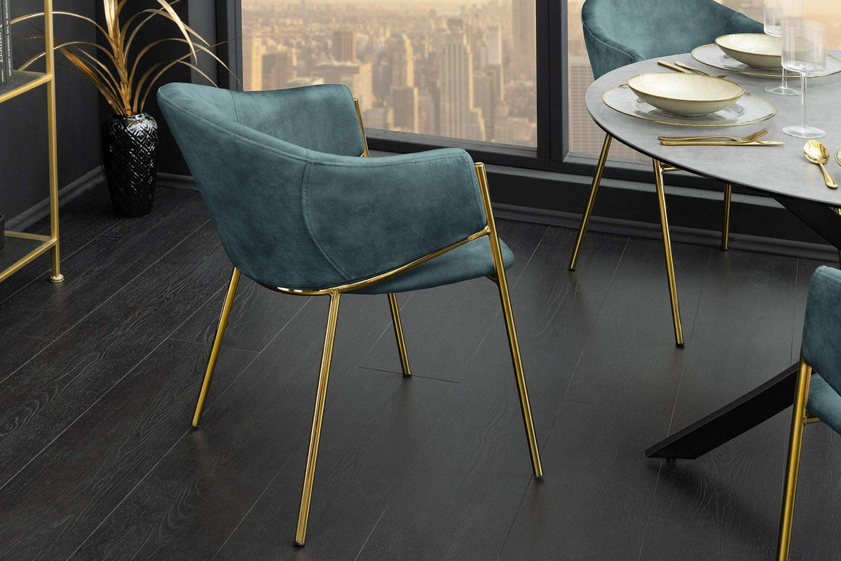 NOBLESSE kék bársony szék