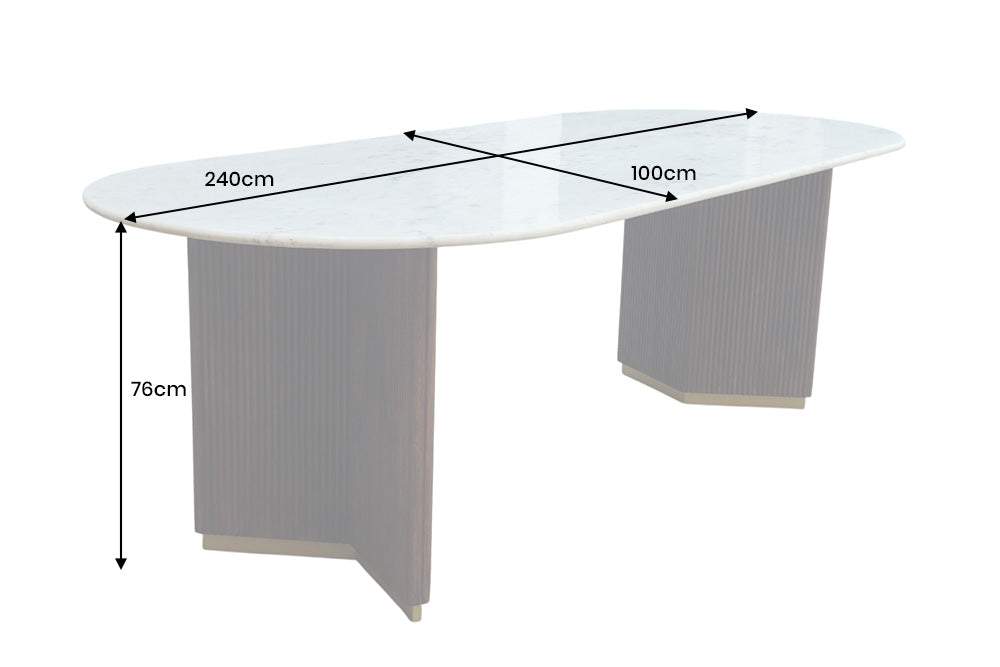GATSBY fehér márvány étkezőasztal 240 cm