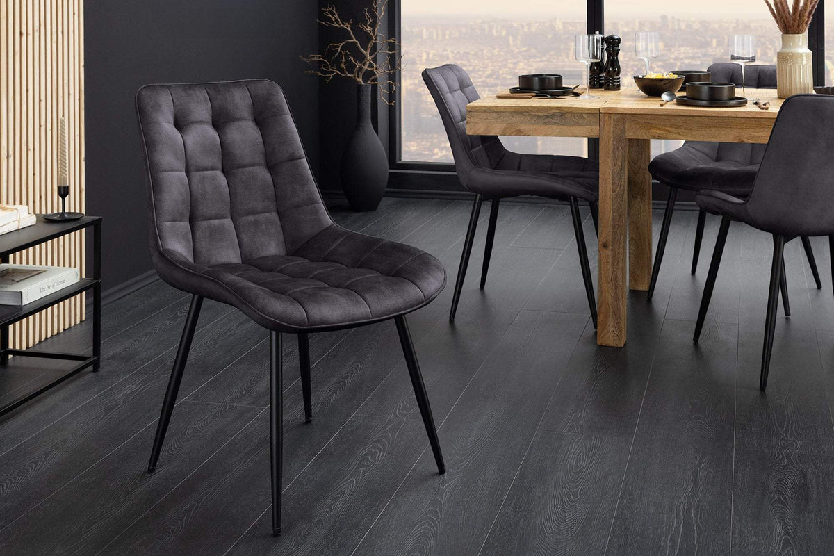 ROADSTAR szürke bársony szék