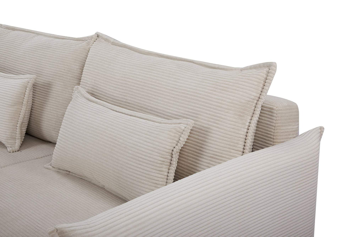 APARTMENT bézs kordbársony kanapéágy