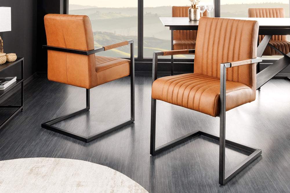 BIG ASTON barna bőr szék