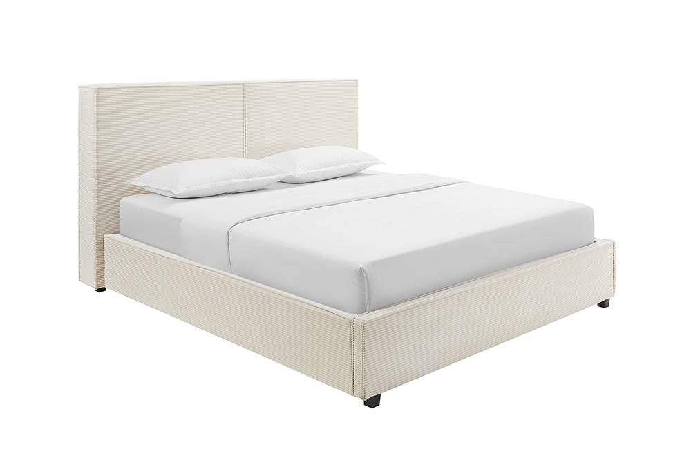 ROCCO bézs kordbársony ágy 180x200 cm