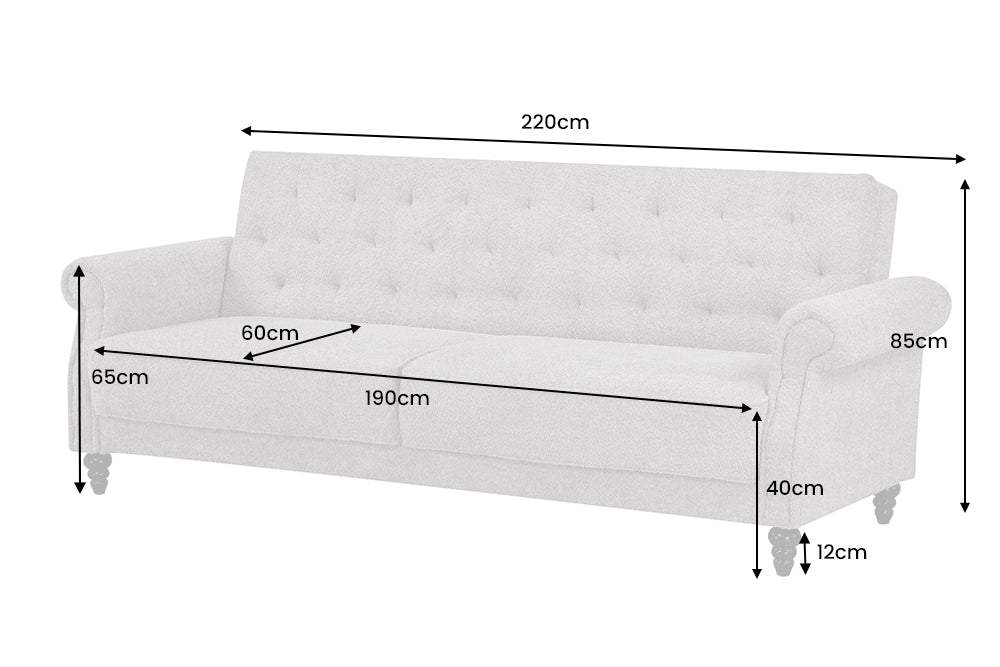 MAISON BELLE AFFAIRE szürkésbarna buklé kanapéágy