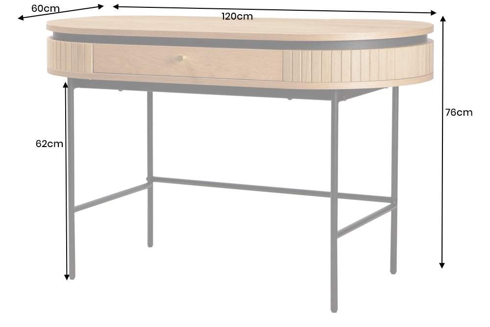 ATELIER barna tölgyfa furnér íróasztal 120 cm