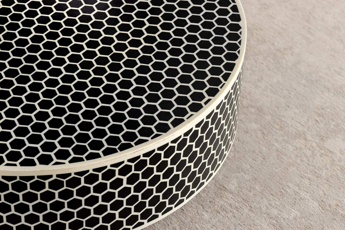 HARMONY NATURE fekete polirezin dohányzóasztal