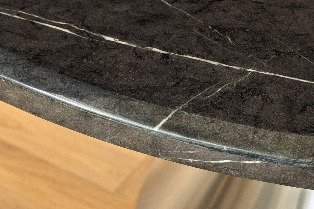 ELEGANCIA fekete műmárvány étkezőasztal 130 cm