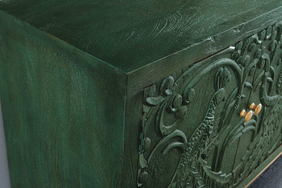 PEACOCK zöld mangófa komód