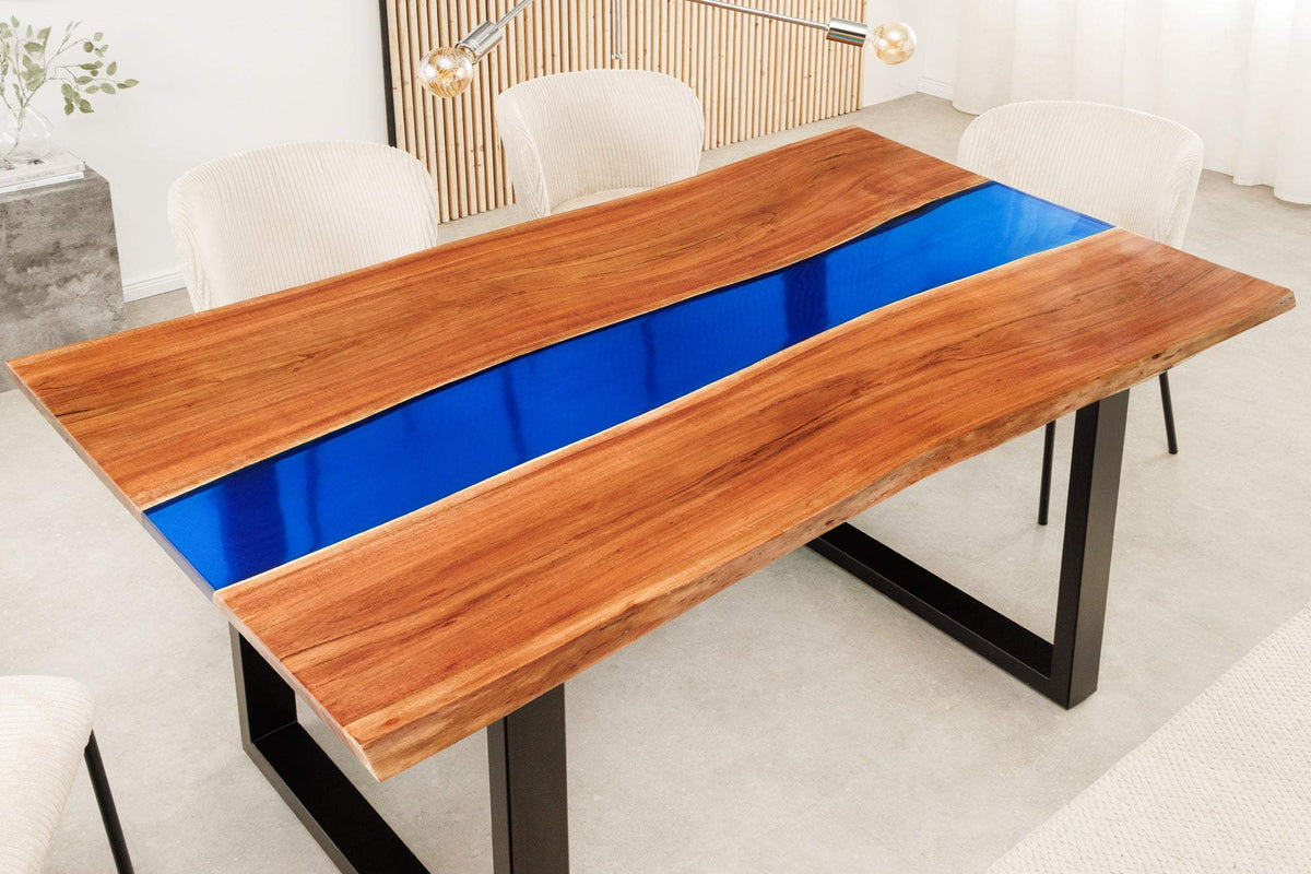 LIQUID kék akácfa étkezőasztal 160 cm