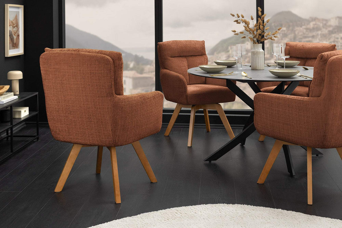 BIG GEORGE barna polyester zsenília forgószék