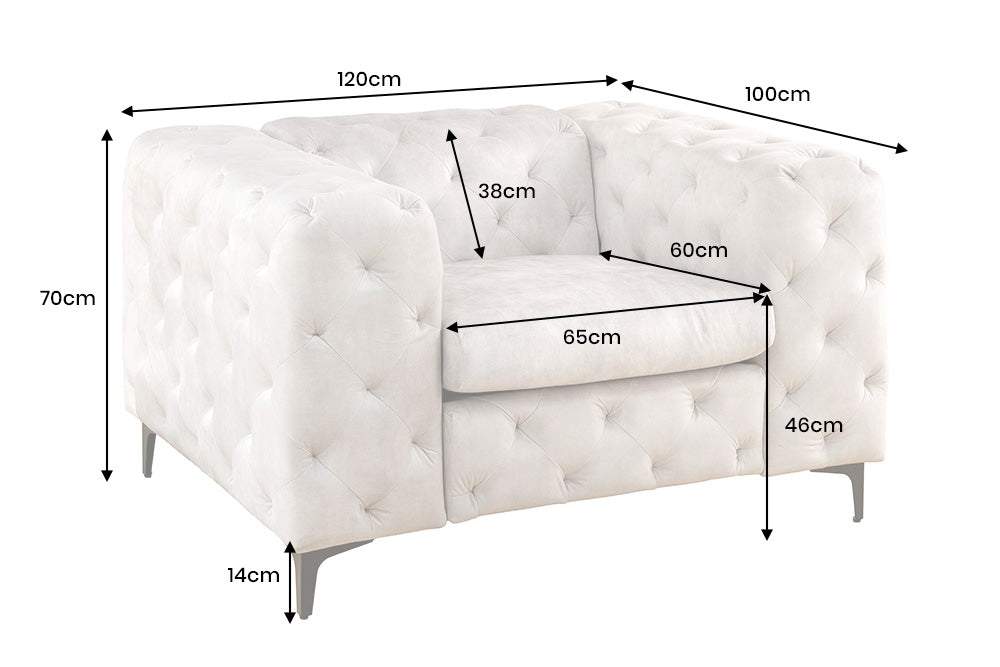 MODERN BAROCK bézs bársony fotel