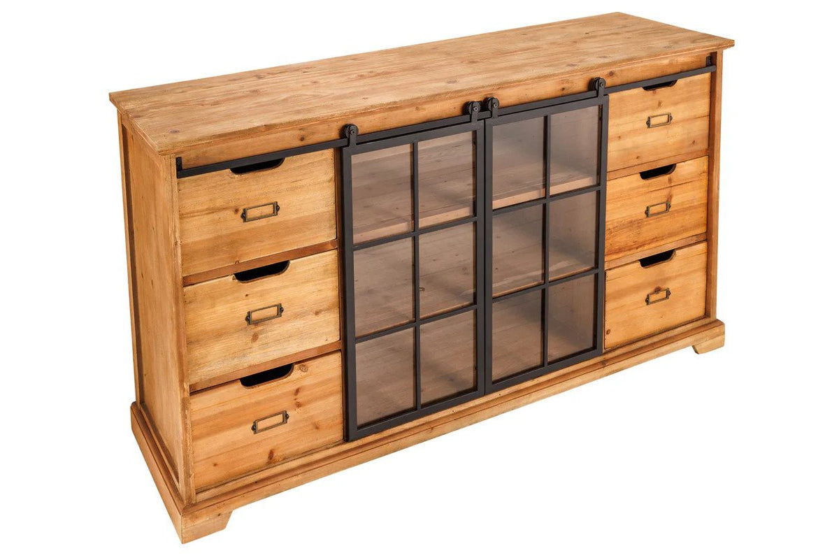 HERITAGE barna fenyőfa vitrin 150 cm
