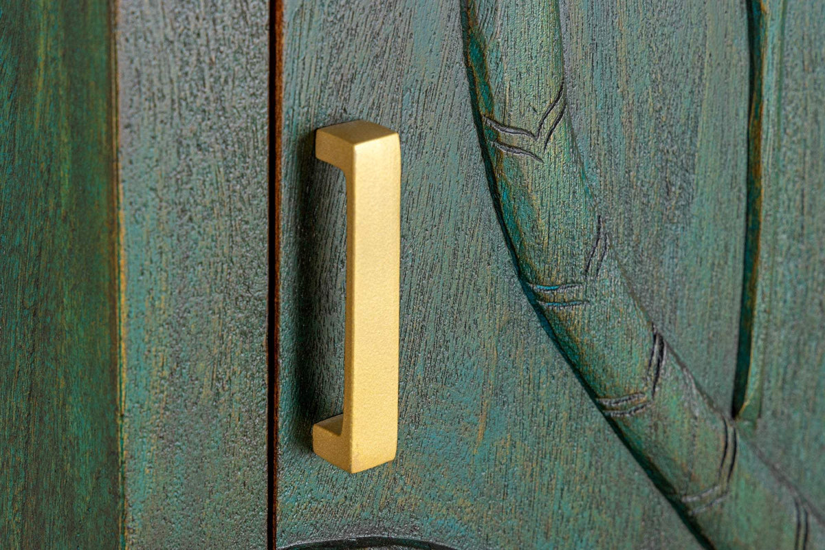 PEACOCK zöld mangófa tálalószekrény