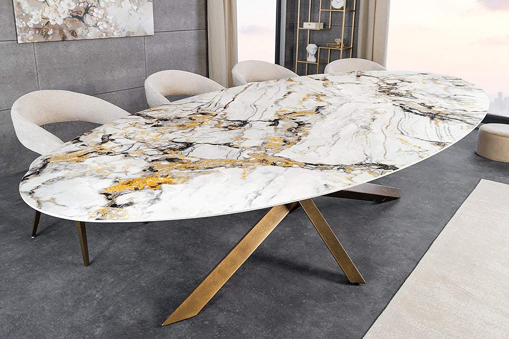 SCULPTURE tarka kerámia étkezőasztal 280 cm