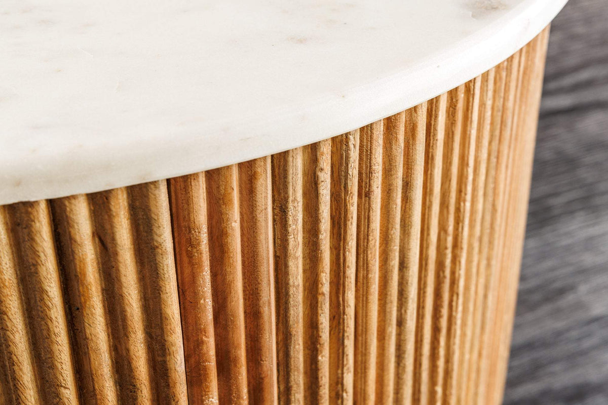 TRES CHIC fehér márvány dohányzóasztal