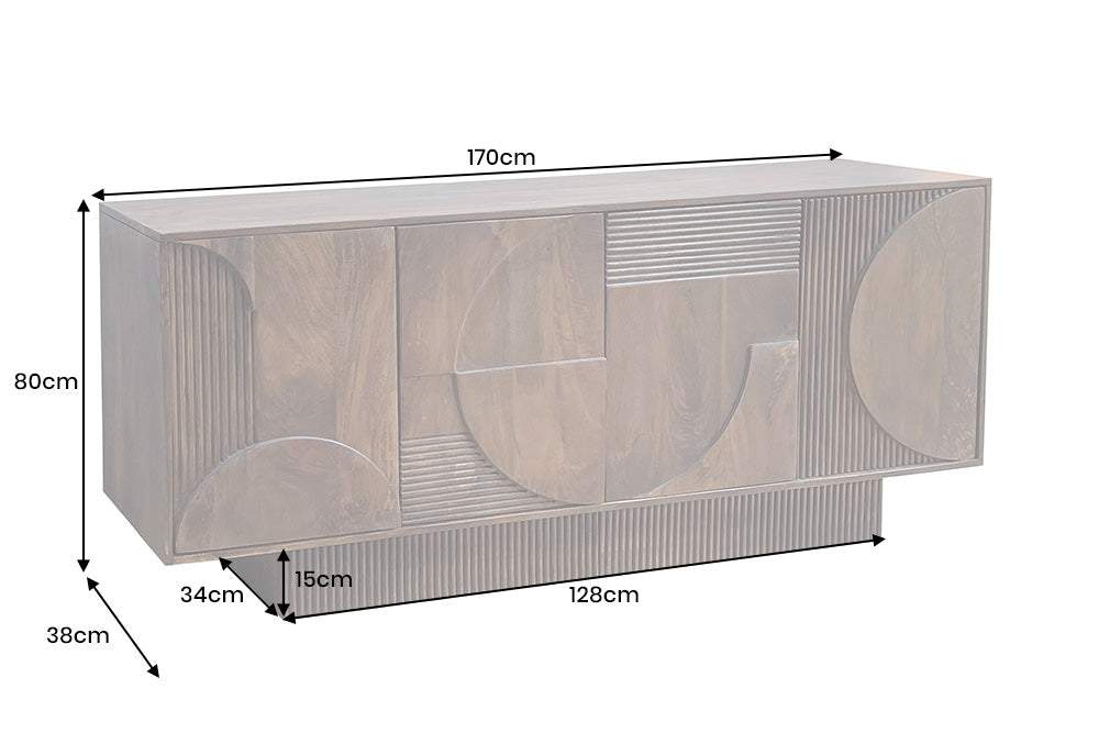 ART DECO barna mangófa komód 170 cm