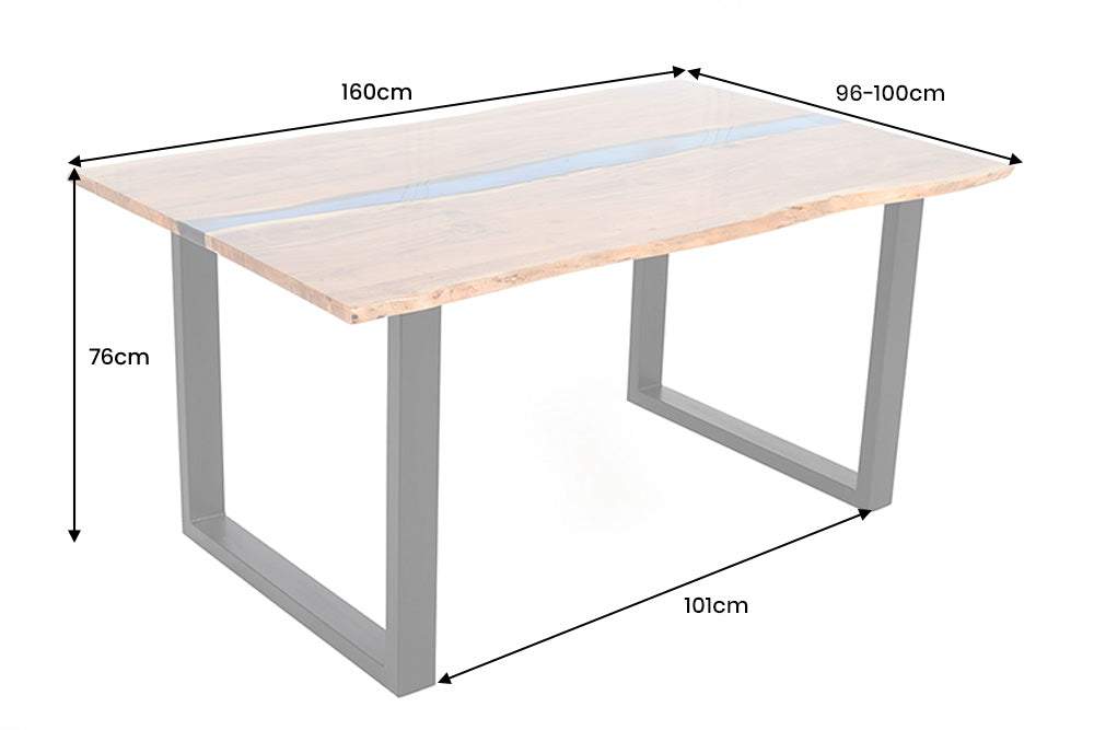 LIQUID kék akácfa étkezőasztal 160 cm