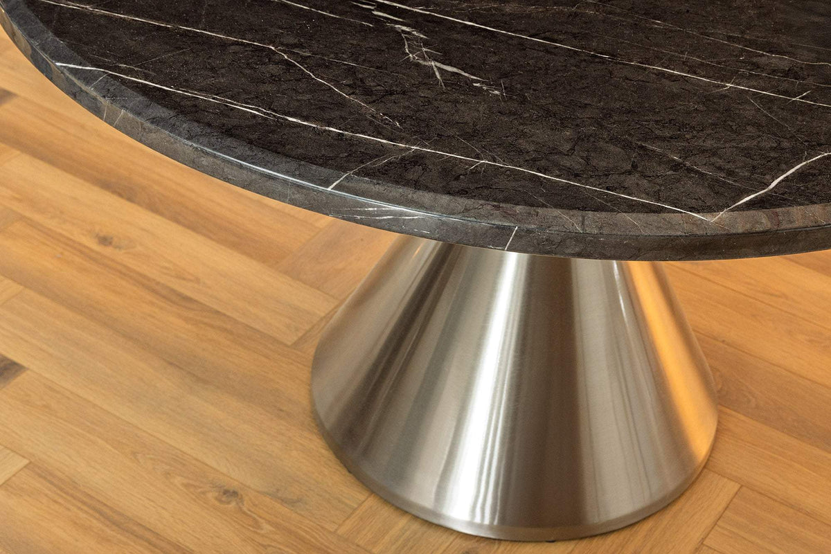 ELEGANCIA fekete műmárvány étkezőasztal 130 cm