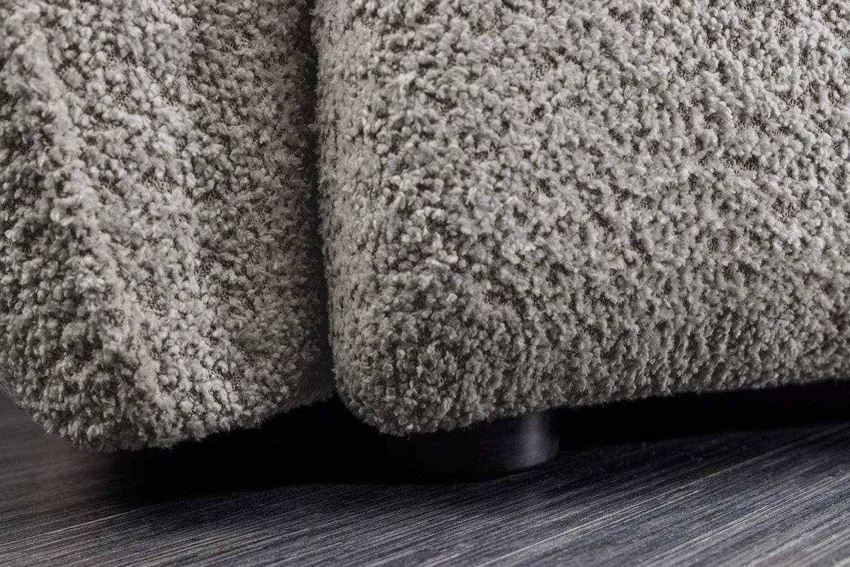 ROYAL XL szürke buklé sarokkanapé