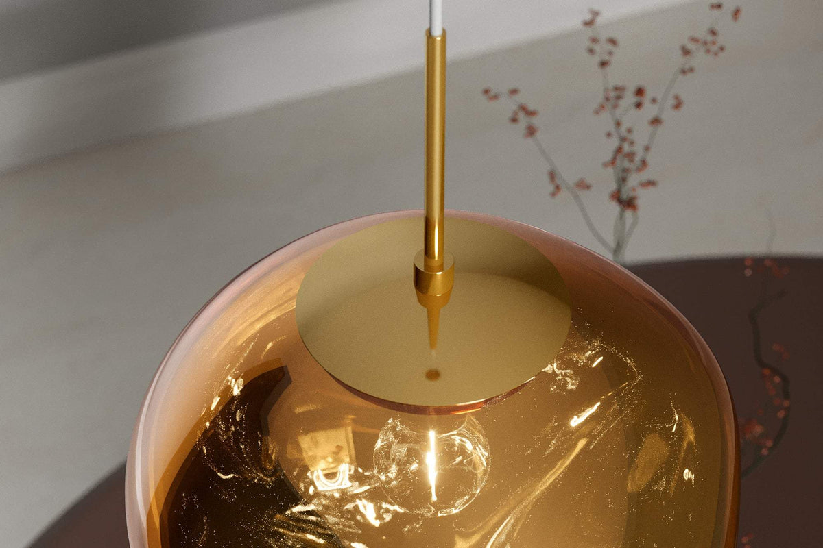 LIQUID DIAMOND arany üveg függőlámpa 35 cm