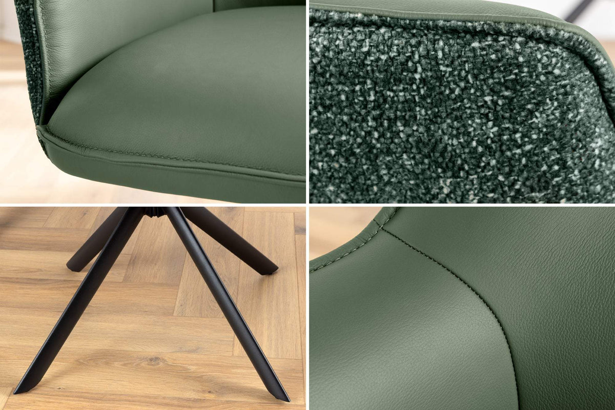 LE GRAND zöld bőr forgószék