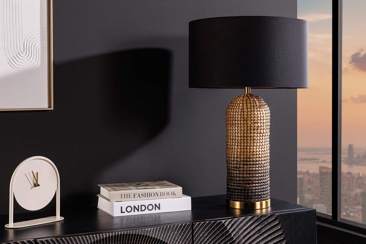 ZEA fekete fonott asztali lámpa