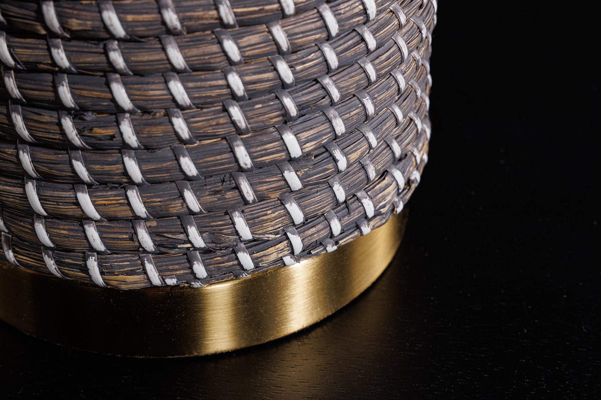 ZEA bézs fonott asztali lámpa