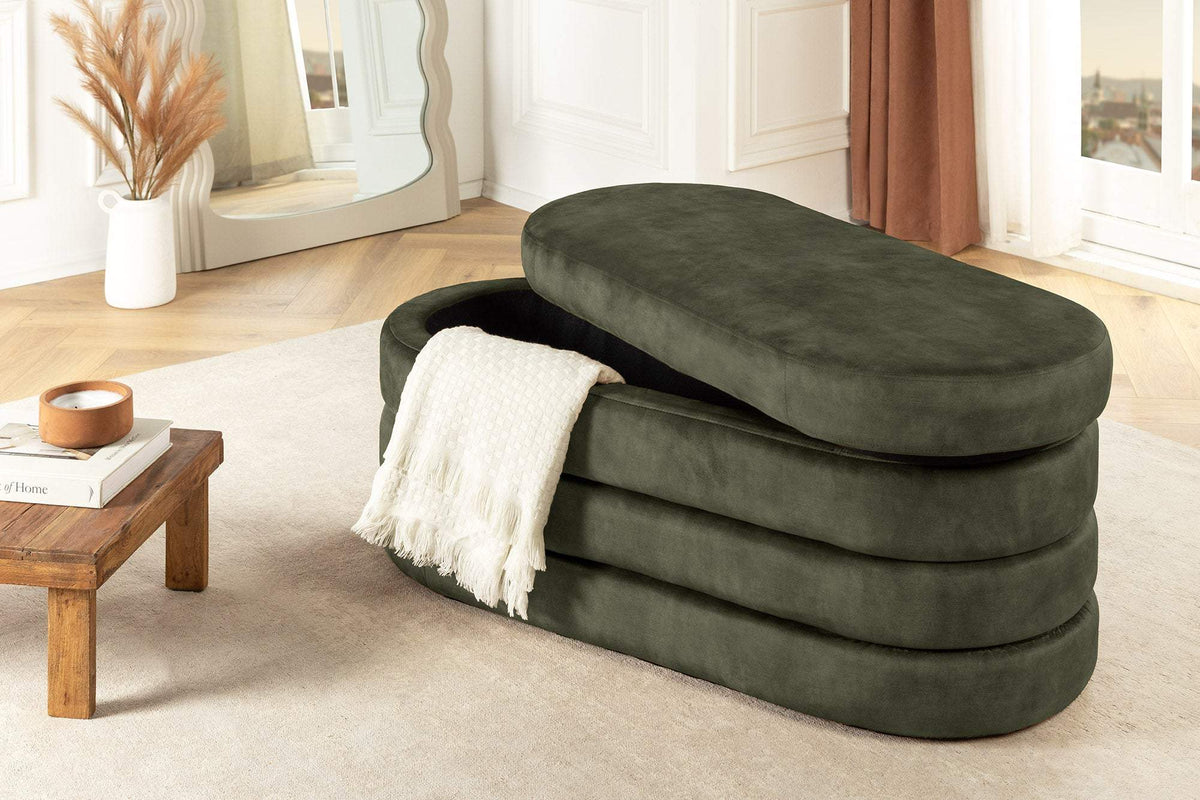 VOQUE zöld bársony ülőpad