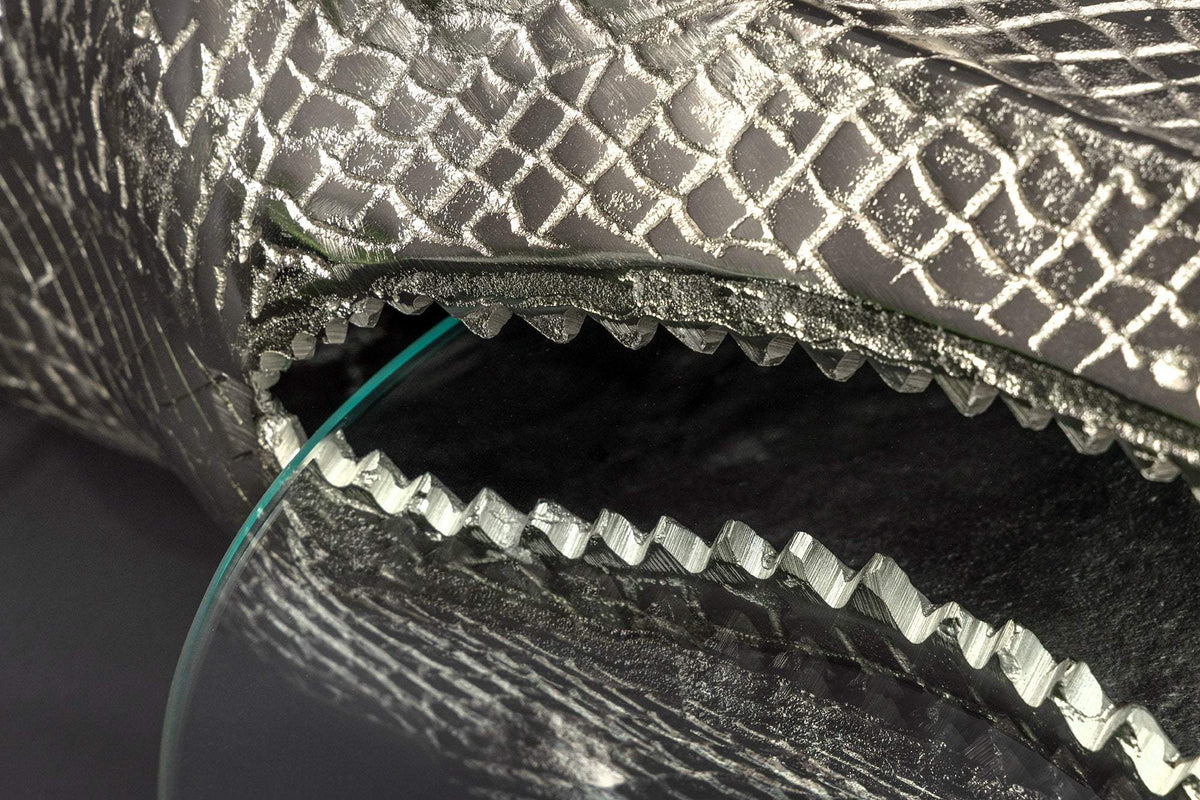 WILDLIFE CROCODILE ezüst üveg lerakóasztal