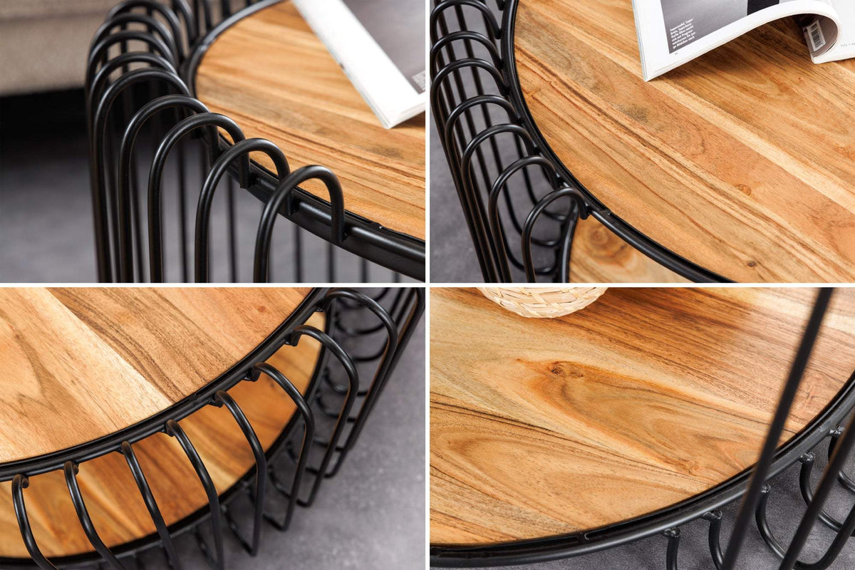 ELEMENTS barna akácfa dohányzóasztal