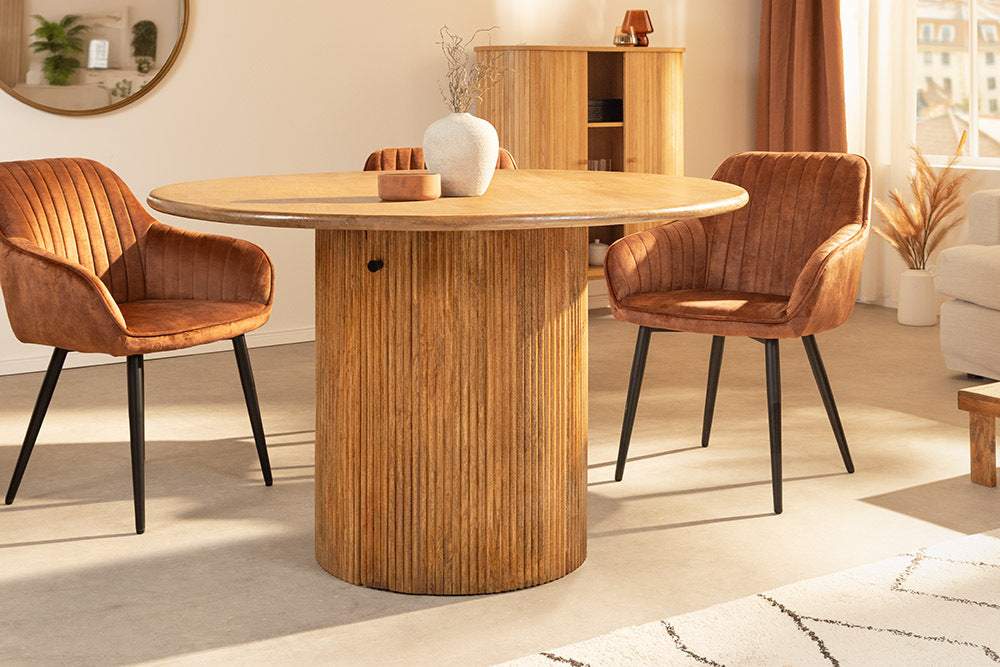 TRES CHIC barna mangófa étkezőasztal 120 cm