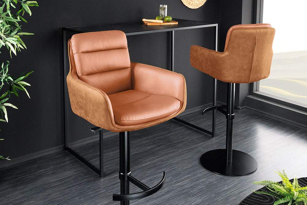 BIG GEORGE barna bőr bárszék