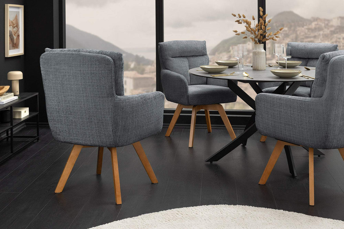 BIG GEORGE szürke polyester zsenília forgószék