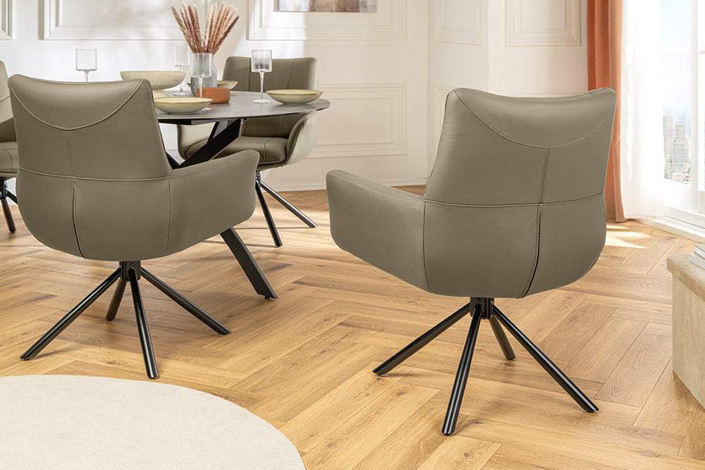 SIGNATURE taupe bőr forgószék