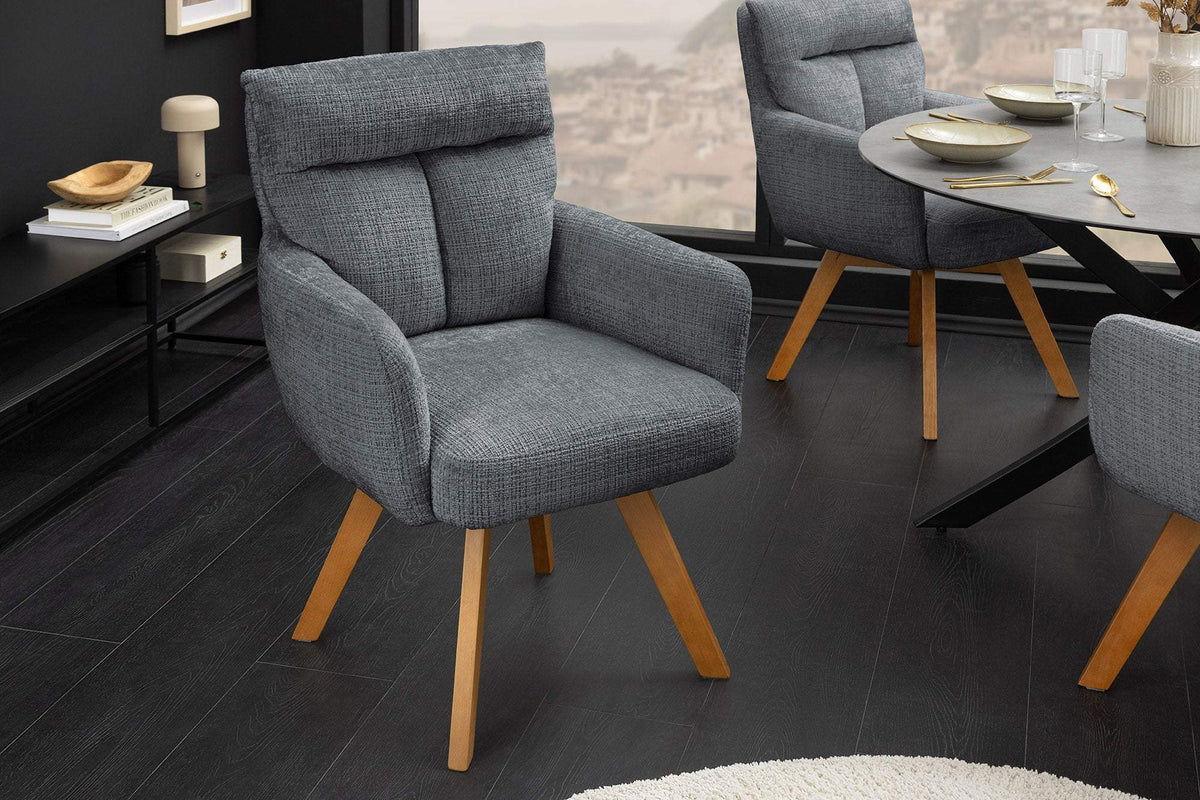 BIG GEORGE szürke polyester zsenília forgószék