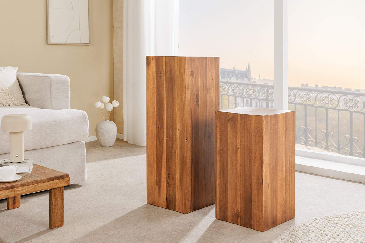 COLUMNA barna akácfa lerakóasztal 75 cm