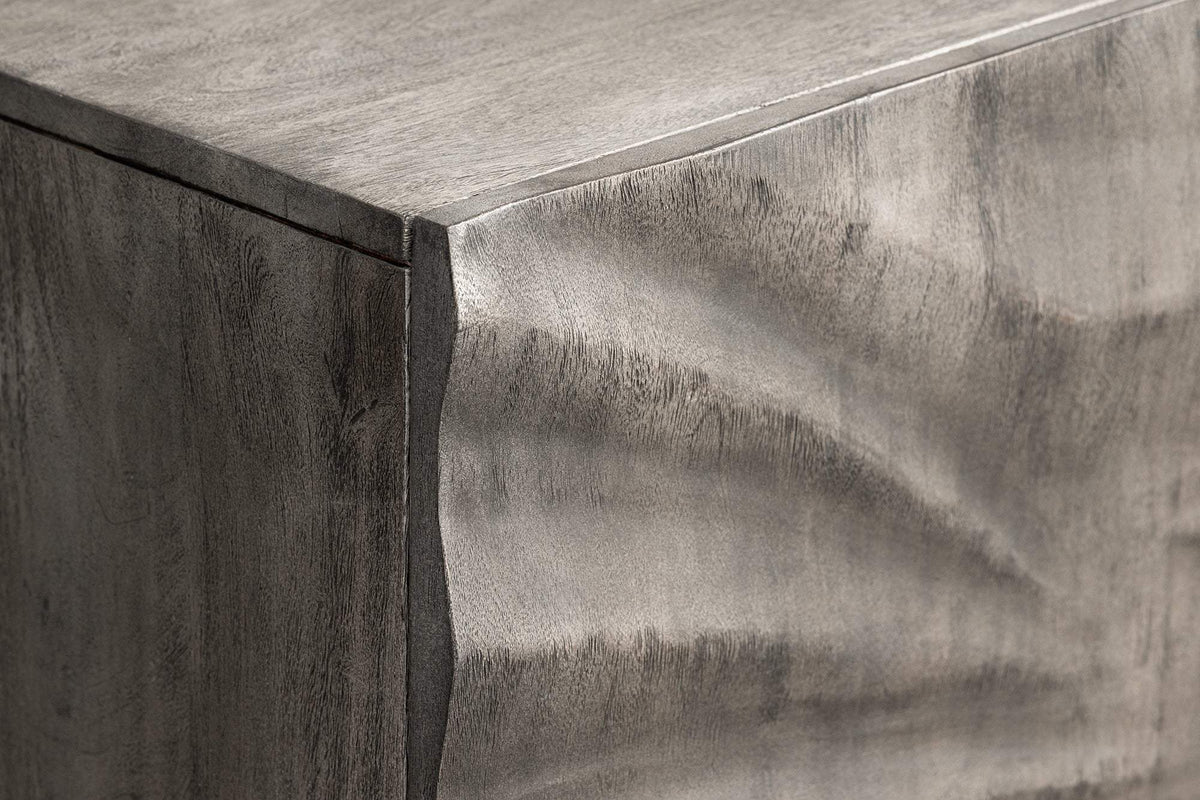 HURRICANE szürke akácfa tálalószekrény 120cm