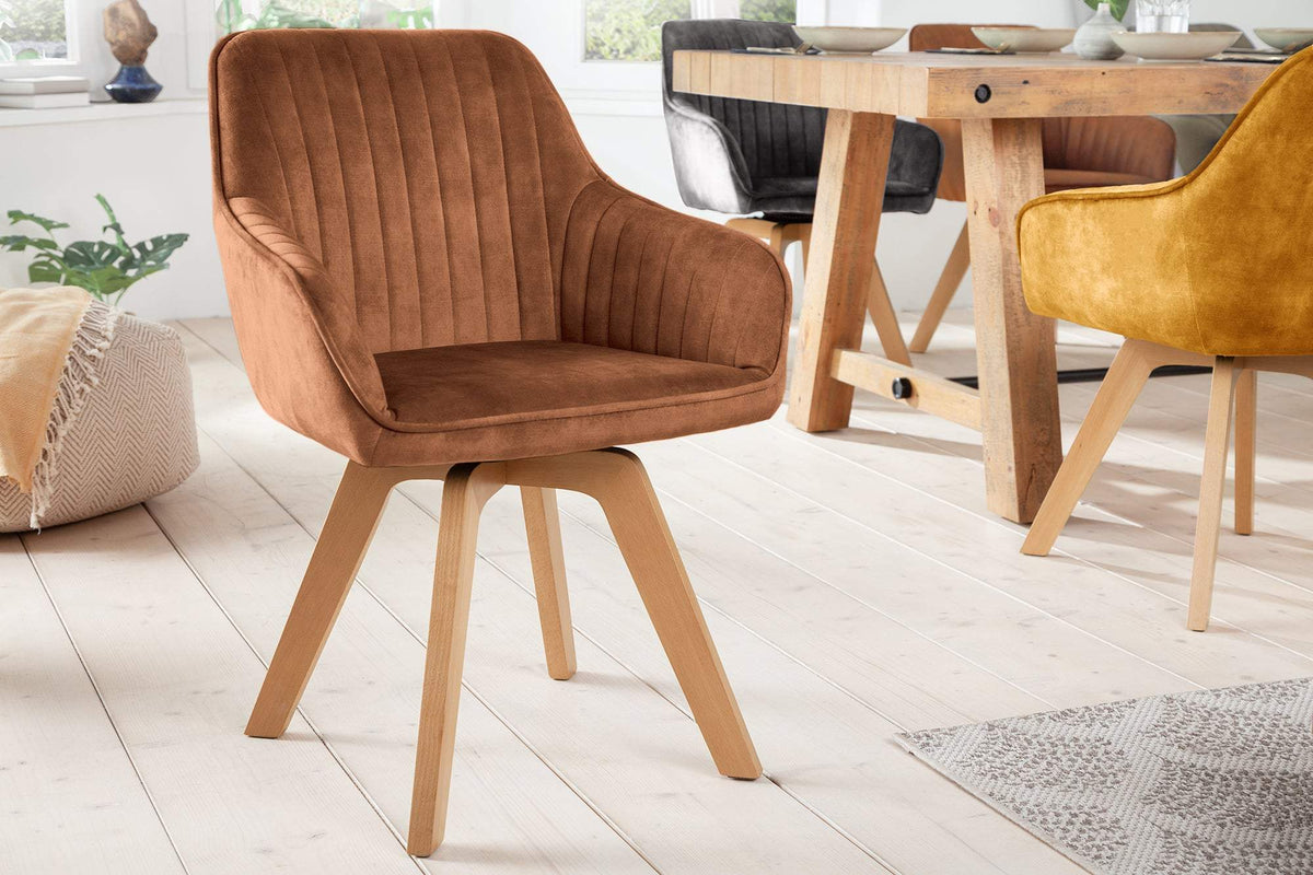 LIVORNO barna bársony forgószék